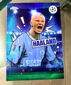2023-24 Topps Chrome UEFA Club Competitions Tifo Erling Haaland #TF-1 4f5. Manchester City Premier League Futbol Soccer. Great condition . Beautiful c