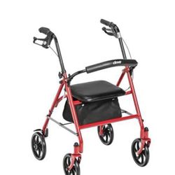 Drive Medical 4 Wheel Rollator Walker With Seat.