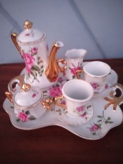 Vintage Miniature Porcelain Set. Beautiful!