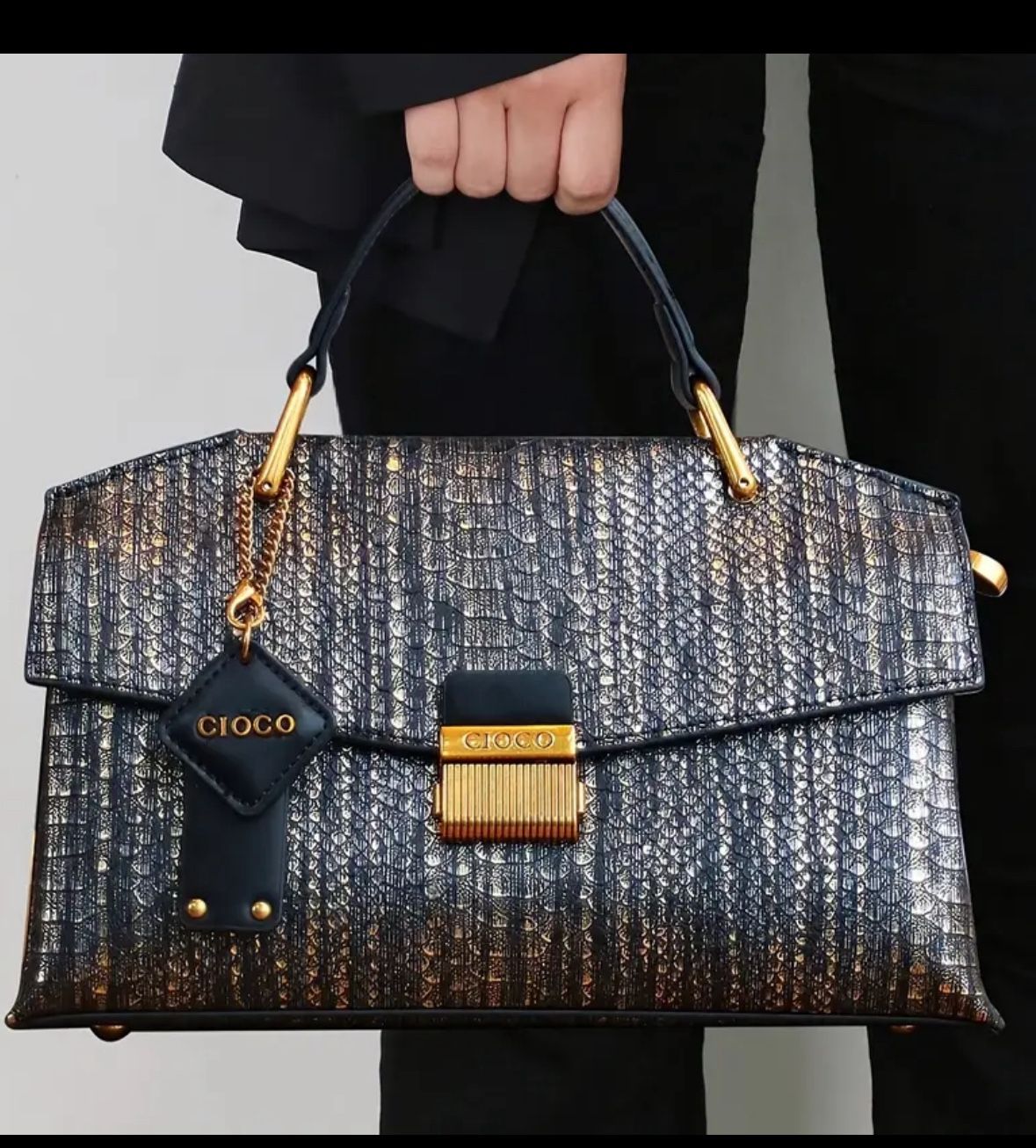 Tote Snake Pattern Handbag