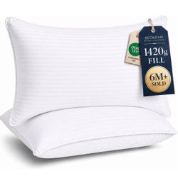 Beckham Hotel Collection Bed Pillows King Size Set of 2 Down Alternative Pillow for Back, Stomach or Side Sleepers