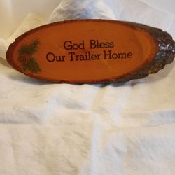 Vintage Sign Made From Wood Slab