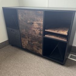 Large Wooden File Cabinet 