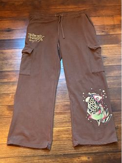 Ed Hardy Brown Women’s Sweatpants - Size XL