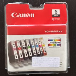 NEW! Canon Genuine BCI-6 Multi-Pack ChromaPLUS 8 Individual Ink Tanks