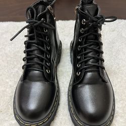 Women Zip Side Lace-up Front Combat Boots