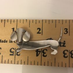Dachshund Wiener Dog Beau Sterling Silver Brooch Pin / Dachshund Sterling Wiener Dog Pins by Beau / Silver Dog