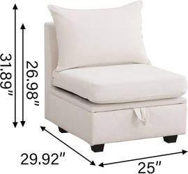 Convertible Modular Sectional Sofa Couch with Storage, Bed Set Flexible Modular Combinations Couch for Living Room, Beige