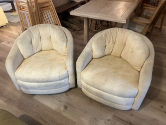 Swivel Arm Chair Cream x2