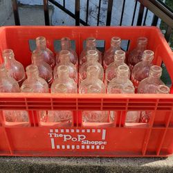 Vintage " The Pop Shoppe" Crate And 23 Bottles.  