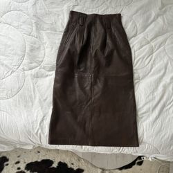Pia Rucci Genuine Leather Midi Skirt