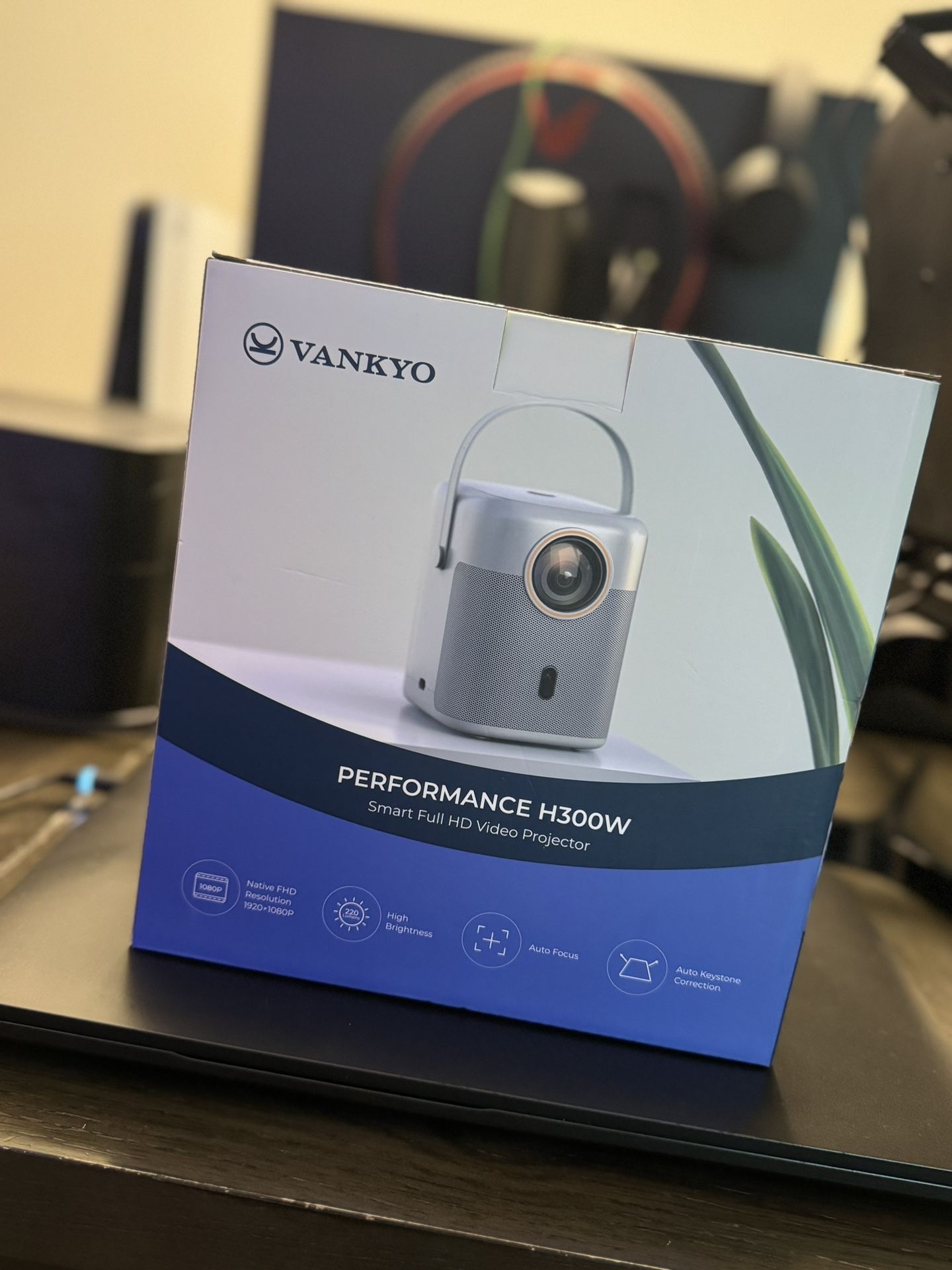 VANKYO Performance H300W Native 1080P Portable Projector, Full HD 5G Wifi and Bluetooth Outdoor Movie Projector, Auto Keystone
