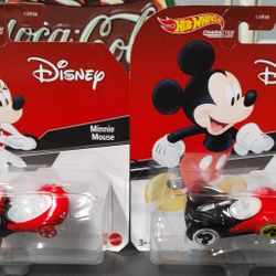 Disney Hot Wheels Mickey & Minnie Character Cars Series. 1:64 Scale.