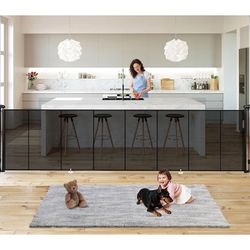 19.7ft Retractable Baby Gates Dog Gate - 236" Extra Wide Expandable Child Safety Gate,37" Tall