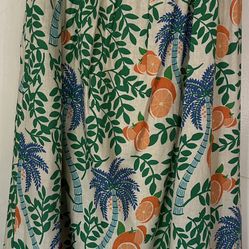 C&C California Green Orange Maxi A-Line Skirt