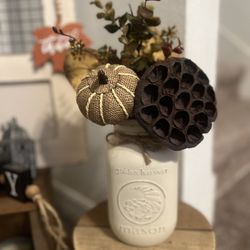 Decorative Arrangements Mason Jar Handmade Painted 