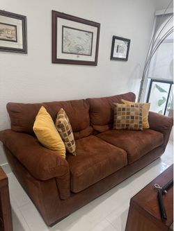 City Furniture Brown Sofa (include pillows and storage cushion box)