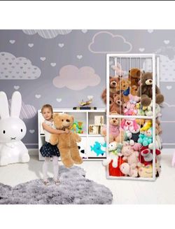 White Vertical Stuffed Animal Storage Organizer ( Brand New, In Box ) For $25