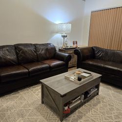 Leather Sofa & Chaise – Excellent Condition