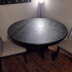 Wooden Round black table