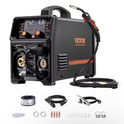 5-in-1 MIG Welder 200Amp Pluse Mig Welding Machine Gas MIG/Flux Core MIG/Stick/Lift TIG/AU TIG with LCD Screen Display