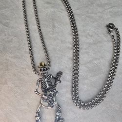 Punk Rock  Necklace, Stainless Steel, Pick Uonin MORRIS, 