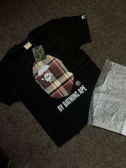 BAPE A Bathing Ape Black Plaid Graphic T-Shirt