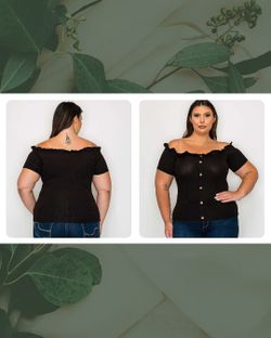 Plus Size Black Top