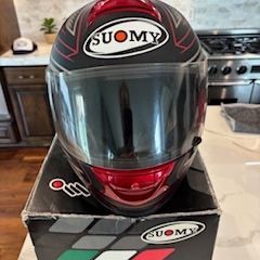 Two Suomy Motorcycle Helmets