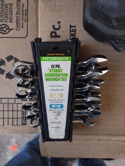 Pittsburgh 12pc Stubby Combination Wrench Set