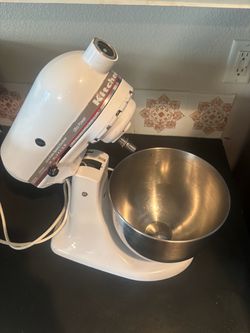 Vintage kitchen KitchenAid mixer with attachments