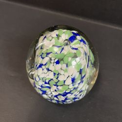 John Gentile Multicolor Confetti Art Glass Paperweight