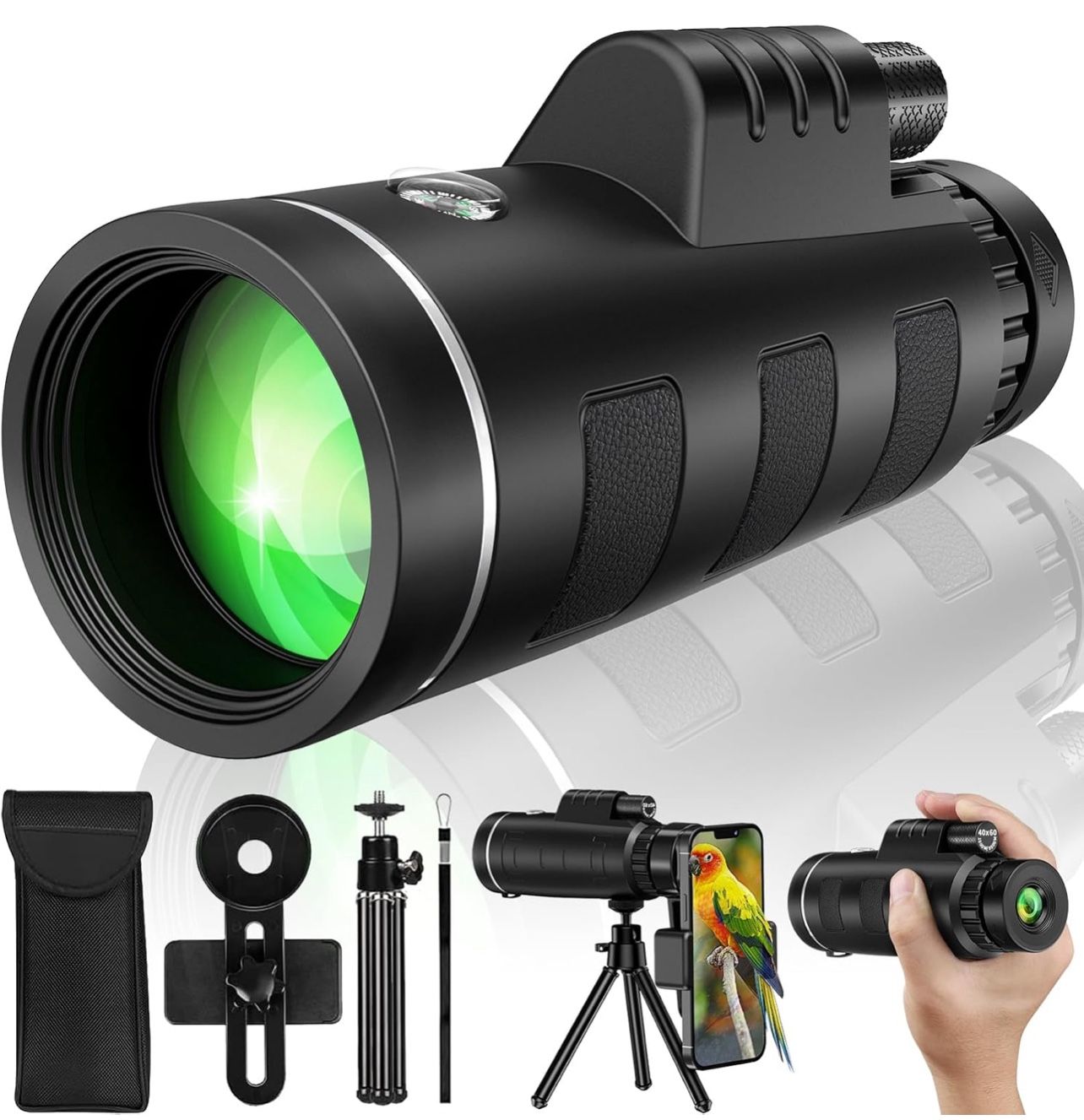 40x60 Monocular Telescope for Adults High Powered, Monocular for Adults, Compact Low Light Vision for Wildlife, Hunting, Camping, Travel &Outdoor Adve
