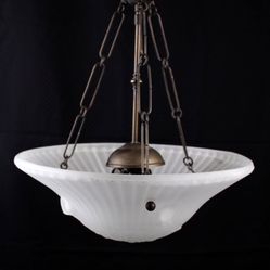 Oiled Bronze Pendant Lamp With Long Chain