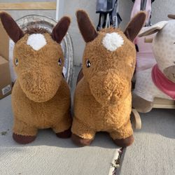 Two Inflatable Bouncy Horses For Toddlers