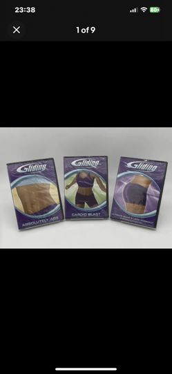 3 DVD Gliding Lot Mindy Mylrea Absolutely Abs Cardio Blast Buns & Legs Workout Exercise 