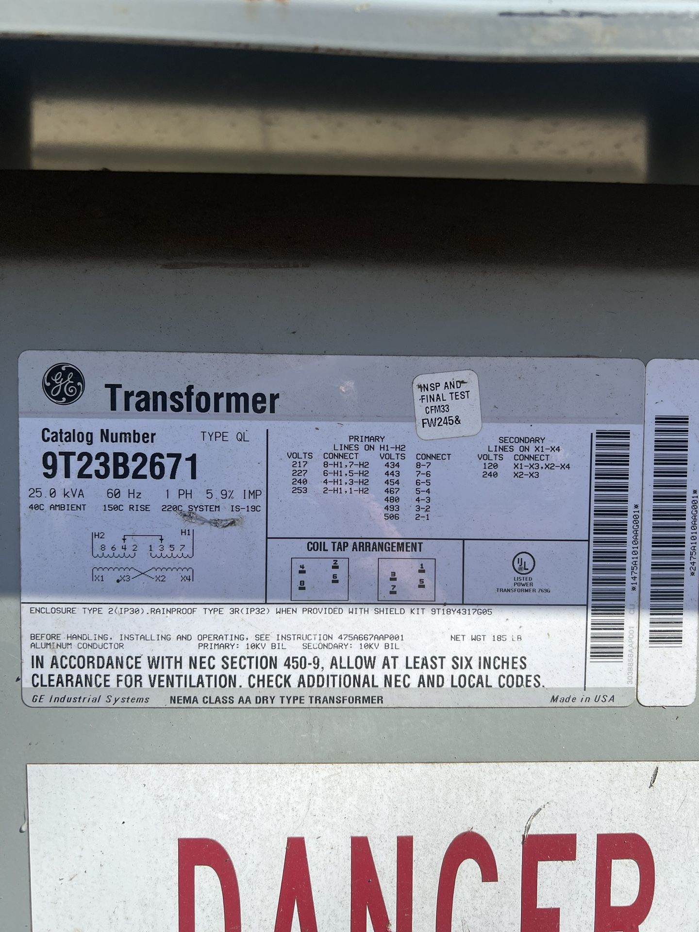 GE Transformer 