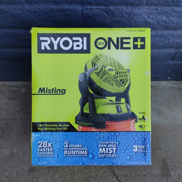 MISTING FAN RYOBI BATTERY AND CHARGER INCLUDED 
