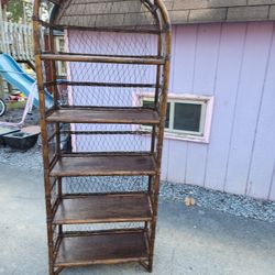 Antique  Rattan  Bamboo  Shelf 