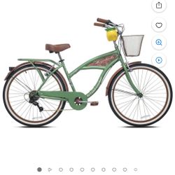 Beach Cruiser Bicycle, Green 7 Speed  Bike