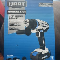 Hart Brushless Half Hammer Drill Kit
