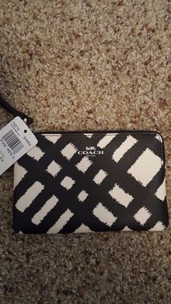 Coach New black & white wristlet