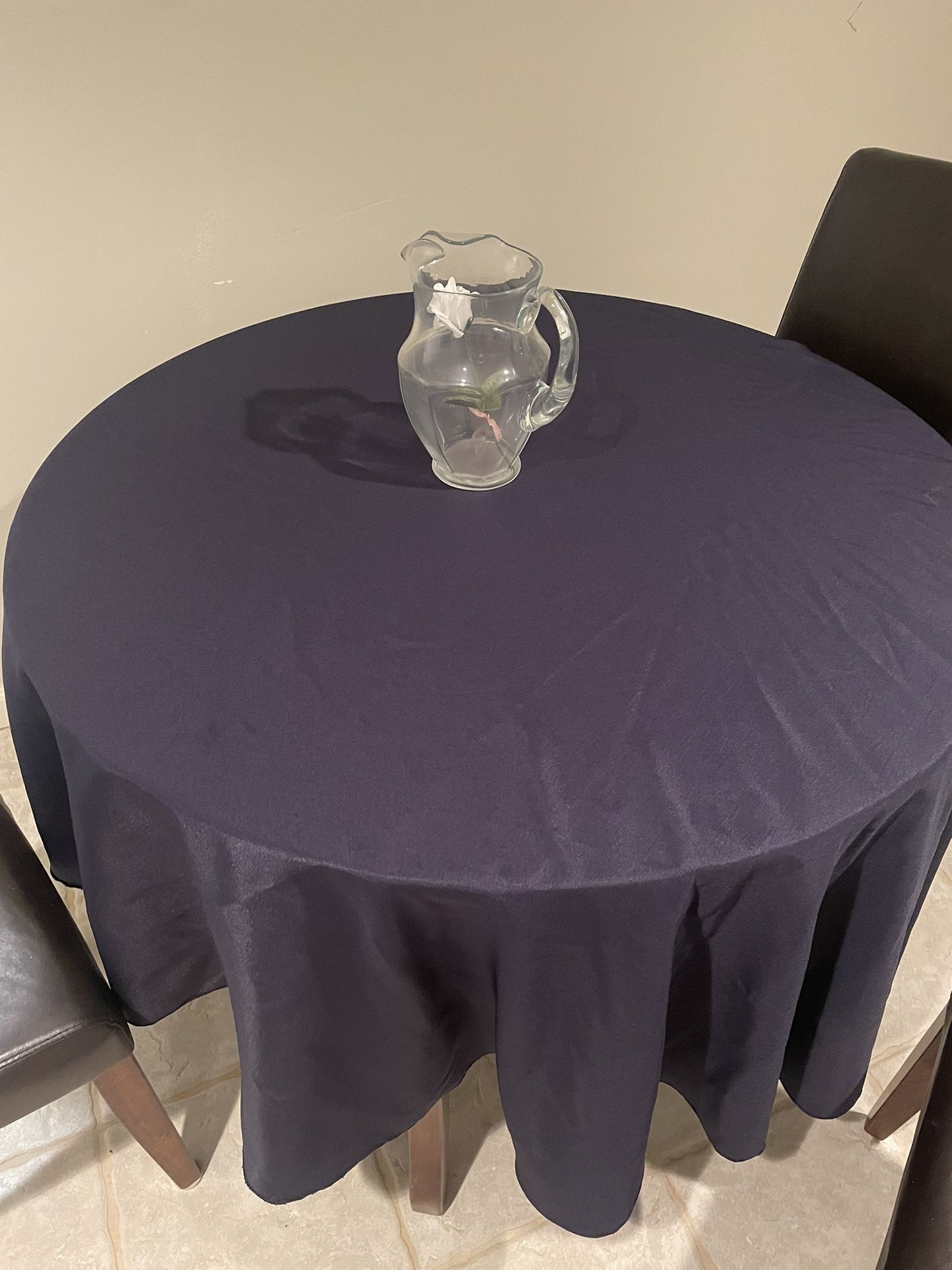 90 Inch Polyester Round Navy Tablecloths
