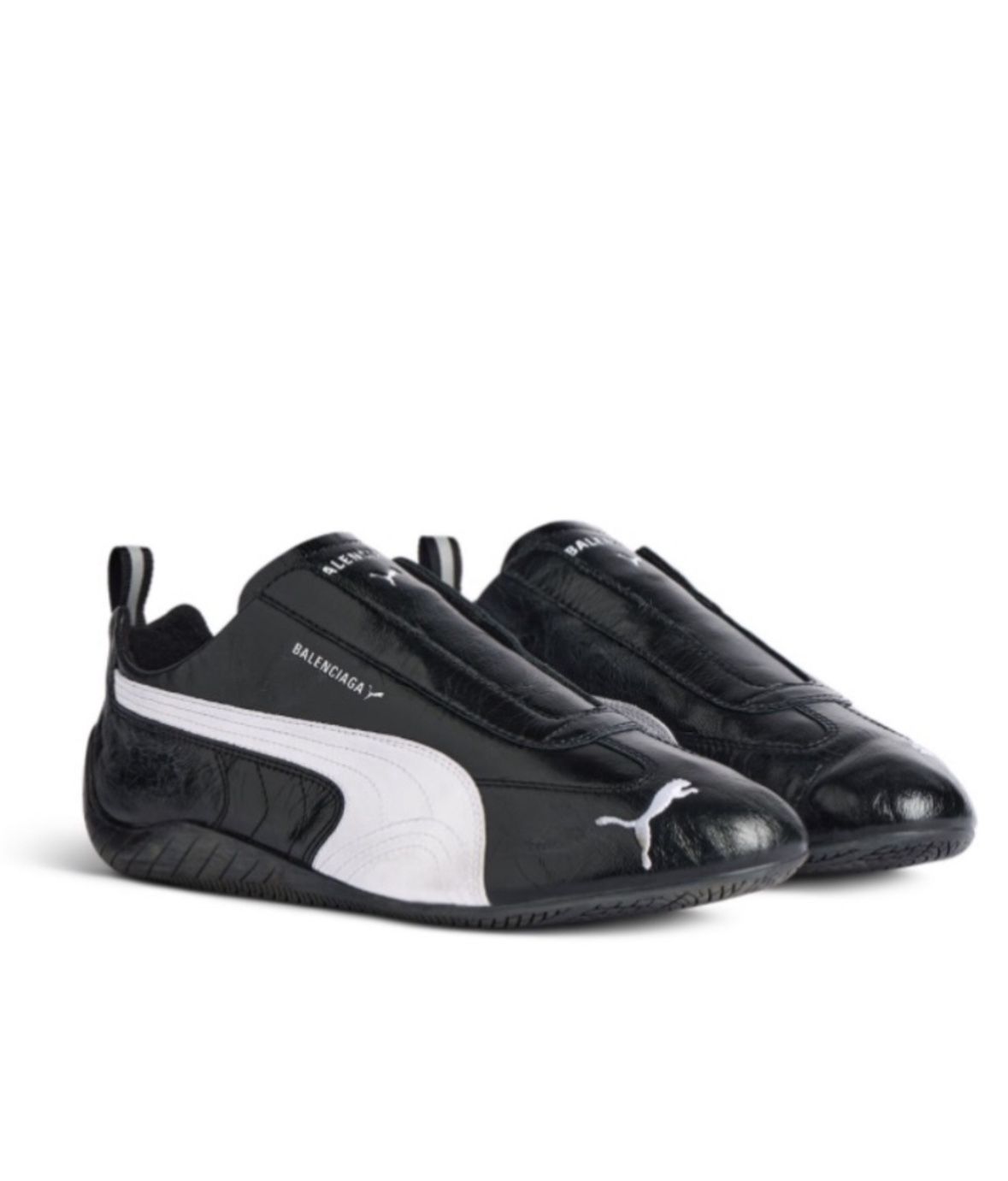 Balenciaga X Puma Speedcats Black Leather Sneakers