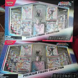 Two Pokemon Scarlet & Violet Prismatic Evolutions Premium Figure Collection Box For Sale