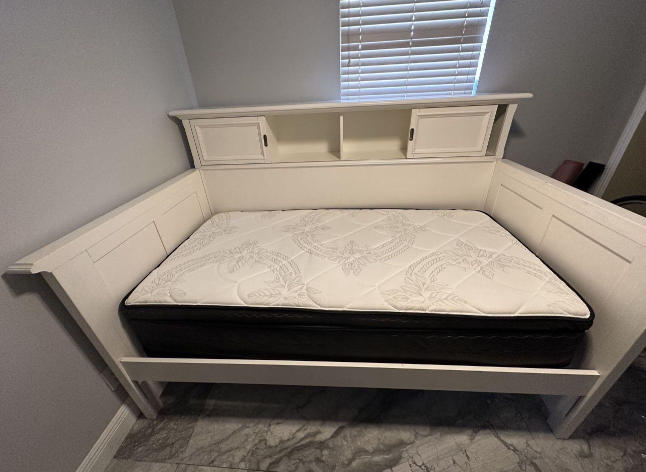 Twin Day Bed With Storage  82” X 55” Brand New Mattress 