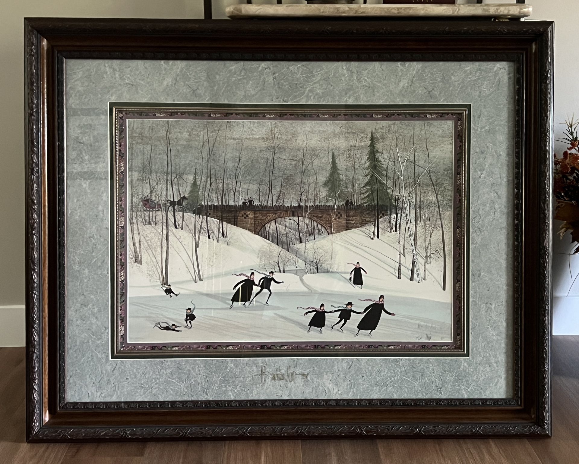 Skating in the Park Picture By P. Buckley Moss (40”x32”)