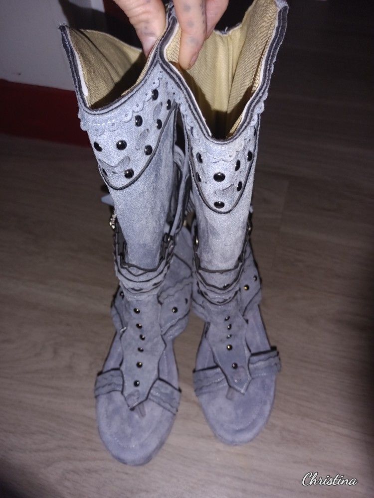 Sexy Between The Toe Open Toad Knee-high-Heeled Platform Boots
