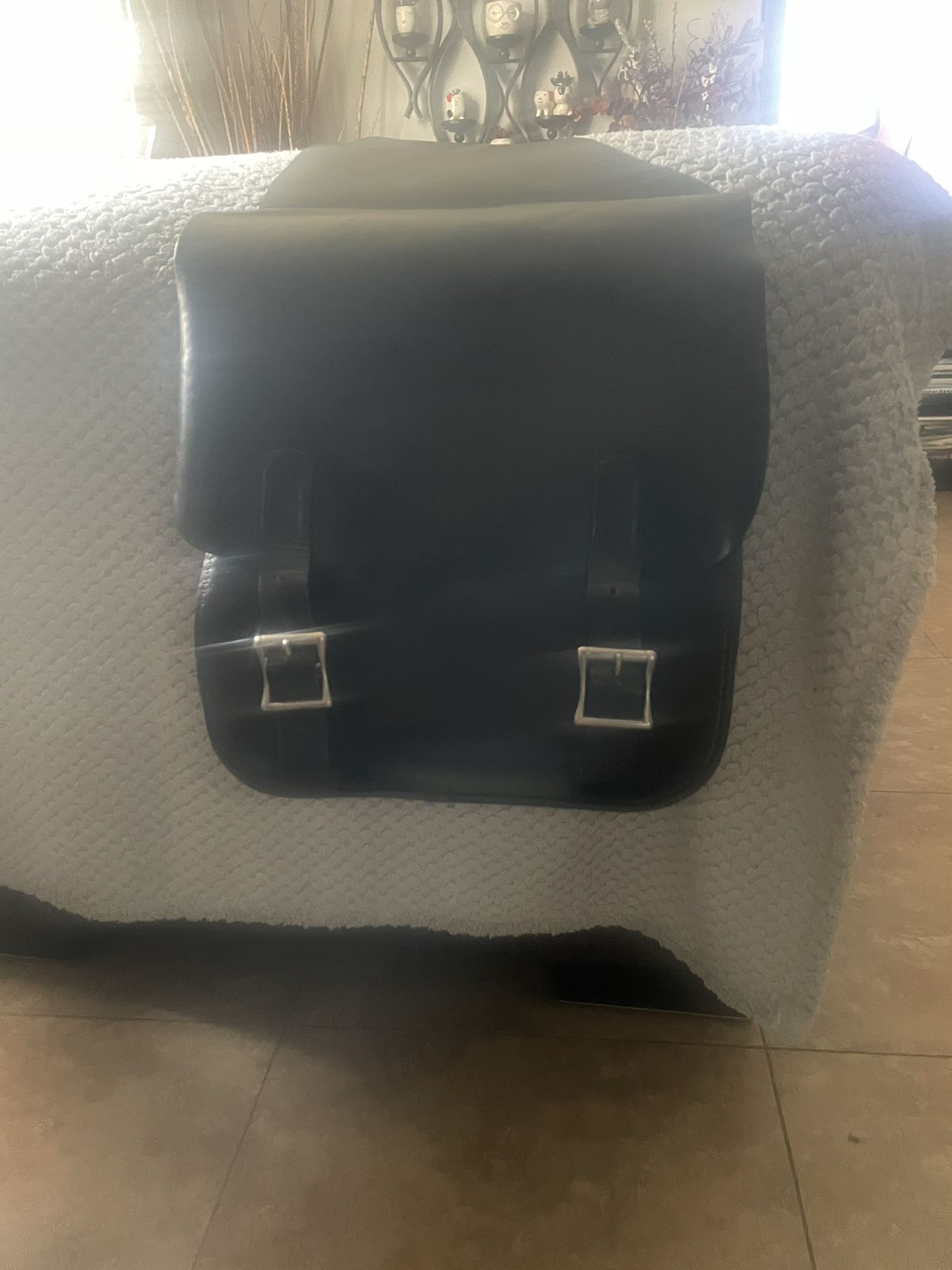 Black Leather Leather saddlebag
