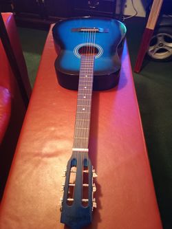 Blue Acoustic Guitar